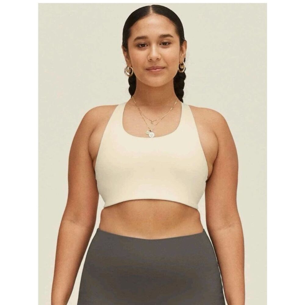 Girlfriend Collective Simone Bra High Support Bra Ivory Large